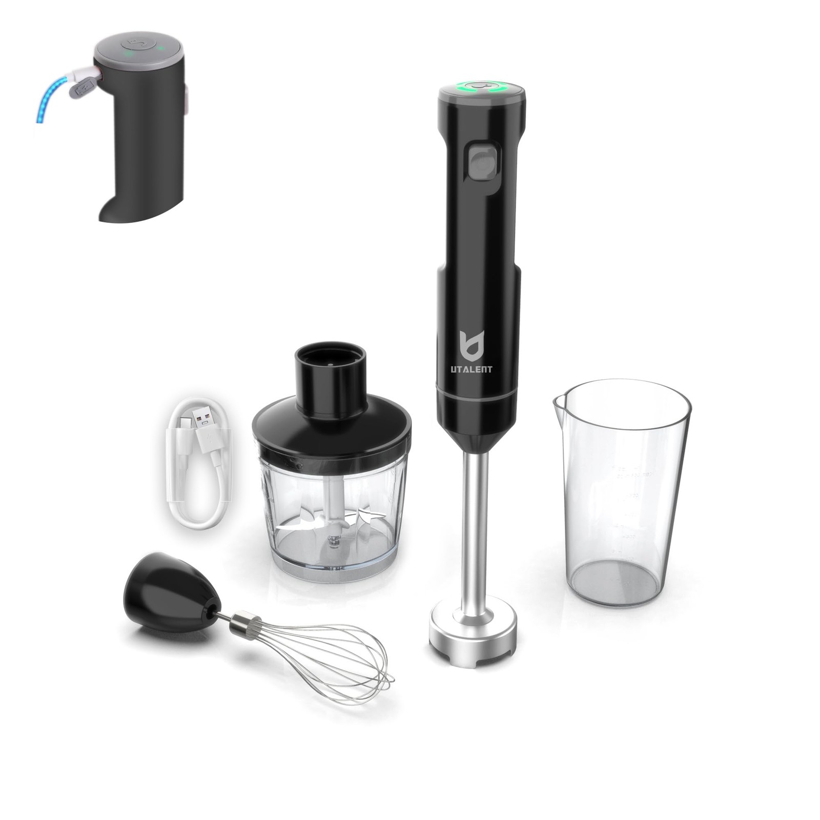Cordless Hand Blender, Variable Speed Immersion Blender Rech