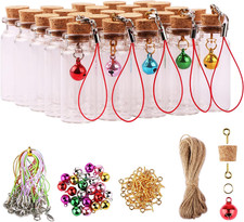 25Pcs Small Glass Bottles with Cork Stoppers DIY Art Craft Storage 10Ml Mini Gla
