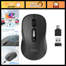 Tri-Mode Wireless Bluetooth Mouse with LED Display for Laptop & PC, Ergonomic De