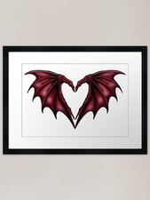 heart Shape Batwings Framed Art Pri Framed Wall Art Poster Canvas Print Picture