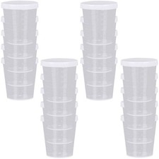 20PCS Plastic Medicine Cups with Lids, 30ML Clear Reusable Graduated Cups Tra...