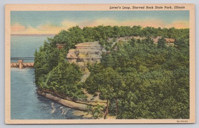Lovers Leap Starved Rock State Park Illinois Postcard