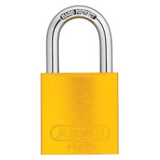 Abus 72 /40 Kax6 Yellow Lockout Padlock, Keyed Alike, Aluminum, Yellow, 1 In