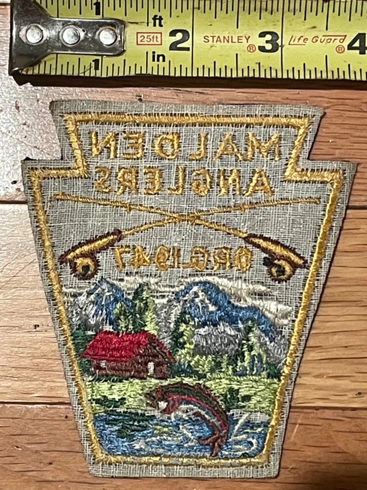 Parche de colección para miembros del club de pesca de la Asociación de Pesca Malden Anglers gran color - raro Foto 3 de 3