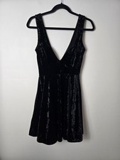 Lulus This Night Crushed Velvet Backless Skater Dress Size S Hoco