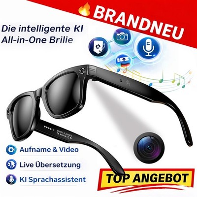 HD 8MP Smart Glasses AI Bluetooth Brille Kamera Übersetzer KI Voice Assistant