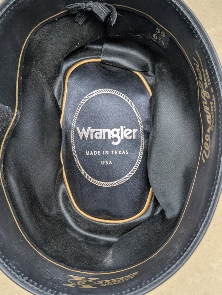 Sombrero de Vaquero Castor Vintage Wrangler 6X Para Hombre Talla 6 7/8 Hecho en EE. UU. Fieltro Texas Foto 4 de 4