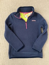 NEW Girl's S 7-8 Vineyard Vines Harbor Fleece Glow In The Dark Half Zip NWT