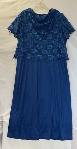 Anthony Richard’s Long Blue Lace Top Formal Mother Of The Bride Dress Size 26W