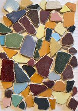 600g Coloured Beach Pottery Pieces