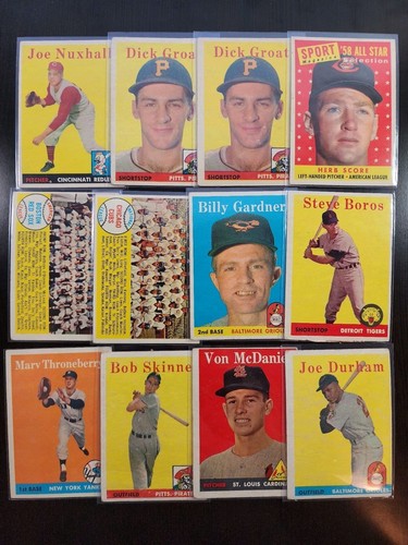 313 Card Lot 1958 Topps Baseball Stars Vintage Rare HOF Starter Set Builder SP - Picture 13 of 23