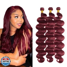 28 28 28 Inch #99J Burgundy Bundles Human Hair Body Wave 3 Bundle
