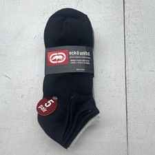 Ecko UnItd Black Grey White 5 Pair Low Cut Socks Men  s Size 6-12 Shoe NEW