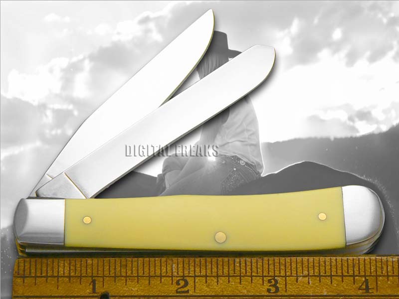 Case xx Grandfather Granddaughter Trapper Knife Yellow Delrin Pocket