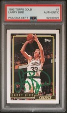 1992 TOPPS GOLD #1 LARRY BIRD PSA AUTHENTIC AUTO AUTHENTIC