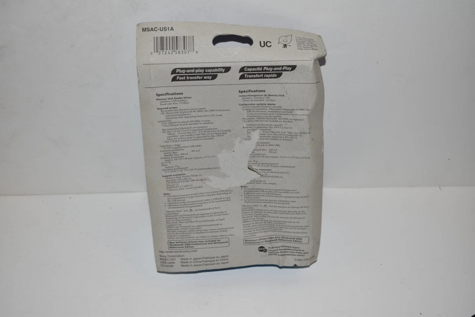 SONY MEMORY STICK READER / WRITER MSAC-US1A - NEW (SPM104) - Image 2 of 2