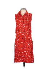 RARE Vtg 90s Farm Rio Brasil Mini Sun Dress S Stars 4th Of July Red Back Cutout