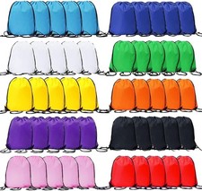 50 Pcs Drawstring Bags, Bulk Draw String Backpack, Cinch Polyester Bag for Gy...