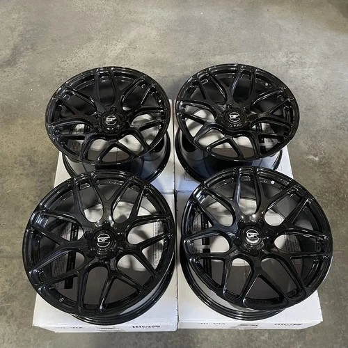 Used 19x9.5 MRR GF9 5x114.3 35 73.1 Gloss Black Wheels set-4