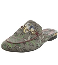 GUCCI Princetown Tian GG Supreme Horsebit Mule Loafers sz 36 EUC Women  s