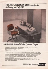 EMR Advance 6130 Vintage 1967 Print Ad Real-Time Computer Data Control