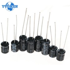 120pcs Aluminum Electrolytic Capacitors 12 Values 1UF-470UF 16V 25V 50V with Box