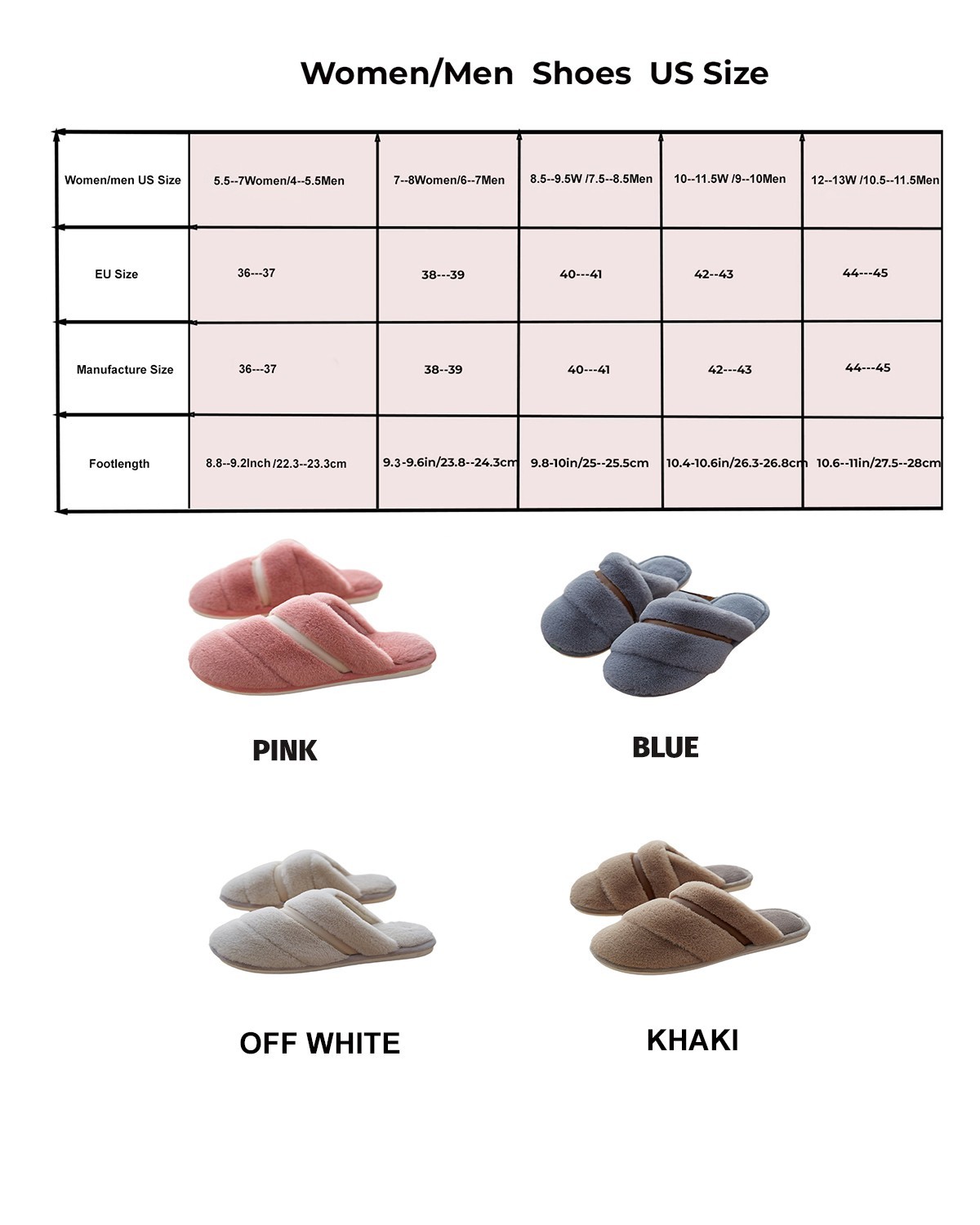 Fuzzy Slippers for Women Men with Soft Memory Foam Slip-On Warm Plush Slippers