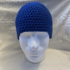 Handmade Crochet L Adult Blue Beanie