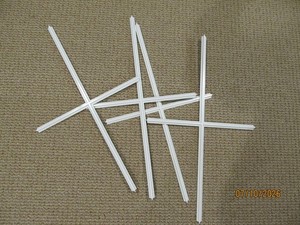 group four older used white plastic Andersen window grilles 52-86