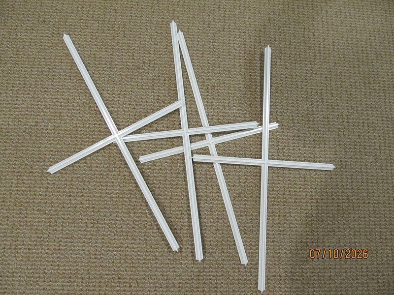 group four older used white plastic Andersen window grilles 52-86
