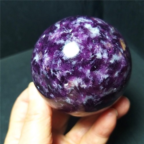 TOP 410G Tormalina Viola Naturale Unicorno Gemma Mica Sfera di Cristallo Simbiotica C745 - Foto 7 di 14
