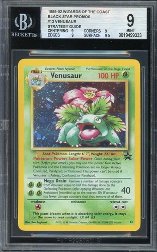 Pokemon TCG WOTC Black Star Promos #13 Venusaur Strategy Guide Holo BGS 9 MINT