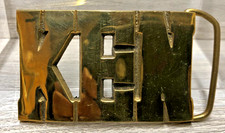 "KEN" Vintage NOS New Old Stock Solid Brass Name Belt Buckle Chunky Letters