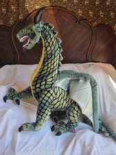 Melissa And Doug Jumbo Large Green Realistic Winged Dragon Stuffed Animal Plush