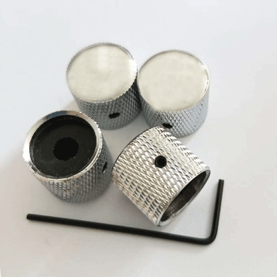 AYUBOUSA 4 PCS Chrome Dome Electric Guitar Knobs Metric Size for Tele Telecaster