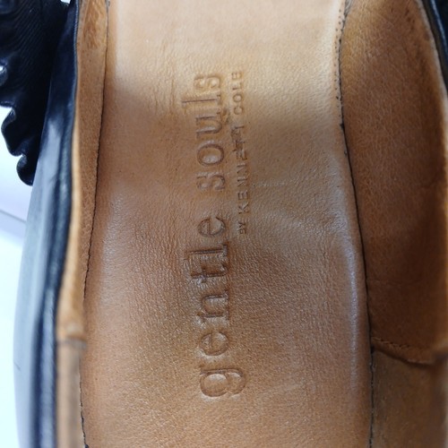 Gentle Souls Kenneth Cole Black Open Toe Women Luca Ruffle Strap Wedge US Sz 6.5 - Bild 10 von 13