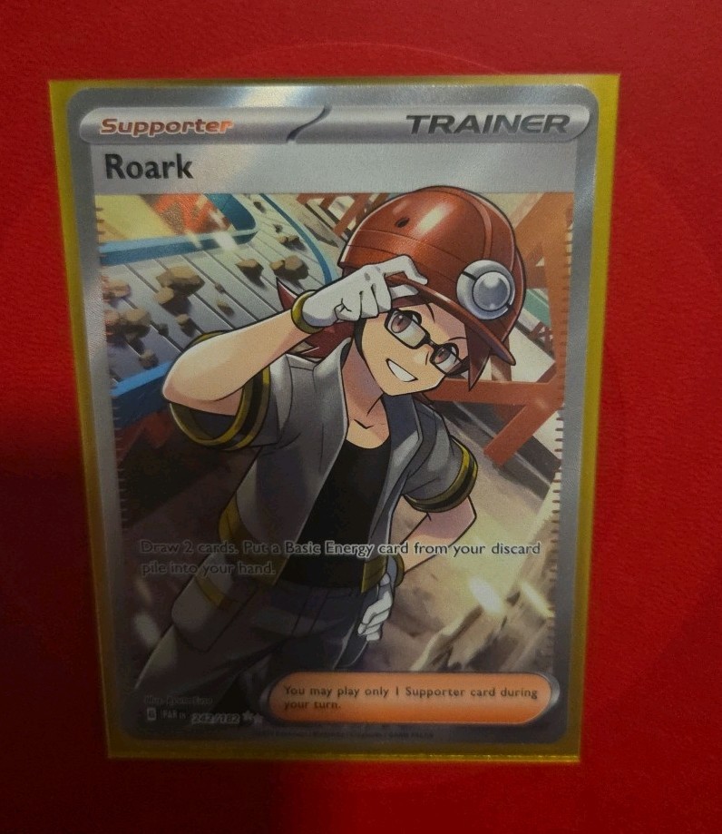 Pokémon TCG Roark Paradox Rift Holo Ultra Rare Trainer Card 242/182