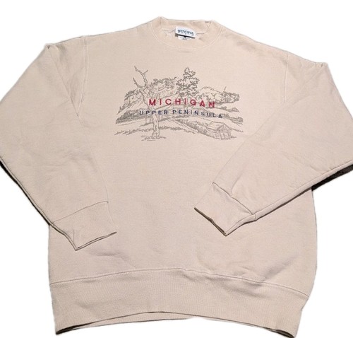 Vintage 90’s Upper Peninsula Michigan Crewneck Sweatshirt Large Nature Cabin