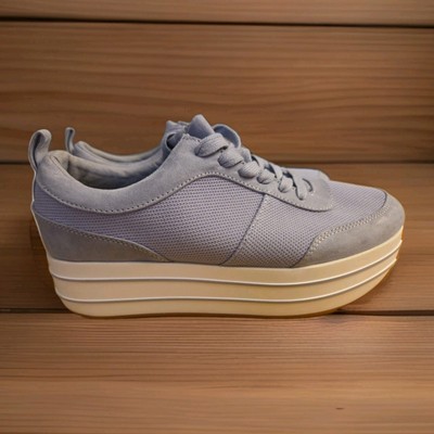 New Zara Basic Collection Womens Blue/Grey Platform Sneakers Size