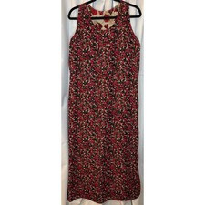 Vintage 90s Y2K Studio Ease Reversible Floral Maxi Dress Sleeveless Grunge Boho