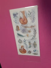 Enchanted Autumn Forest Animals Washi Stickers, Set 6 Sheets, Planner Stickers