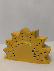 Retro Sun Ceramic Decor Yellow Vintage Style Night Light ~ 5.5 Inch