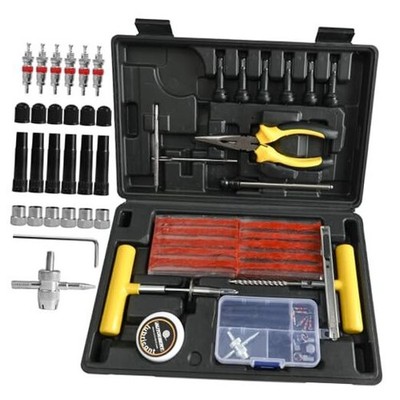 AUTOXBERT 93 PCs Car Tire Flat Repair Kit with Plugs Heavy 93pcs Compact++kit