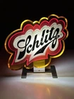 VTG 1970s SCHLITZ Beer Lighted Acrylic Back Bar Sign Psychedelic Mod Retro MCM