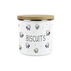 Spring Sheep Biscuits Canister - Countryside Enamel 1.2L Kitchen Storage Gift