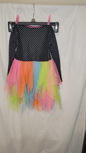 Bonnie Jean Girls Halloween Tule Dress Lined Size 4 Long Sleeve Bow Glitter - Picture 4 of 5