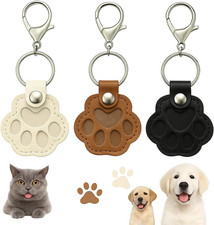 Classic 3 Pcs Dog Fur Storage Keychain,Cute Pet Fur Keepsake Leather Keychain fo