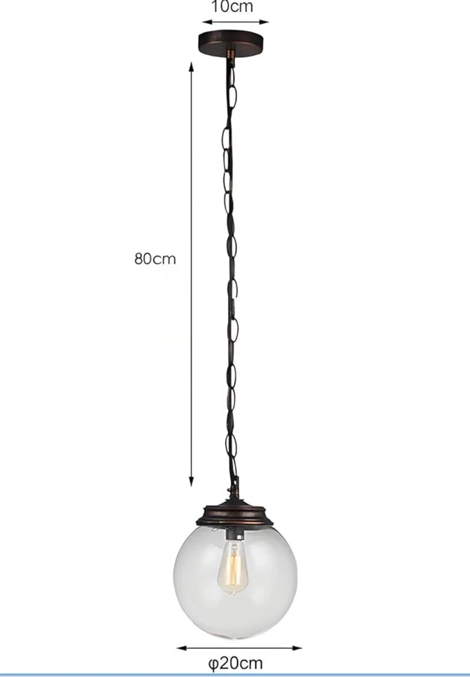 玻璃吊坠灯厨房岛,锈 1 光现代农舍灯 — 第 4/4 张图片