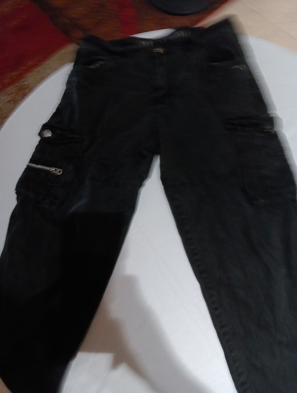 Girls Black Cargo Long Pants Size Medium Or 32/32