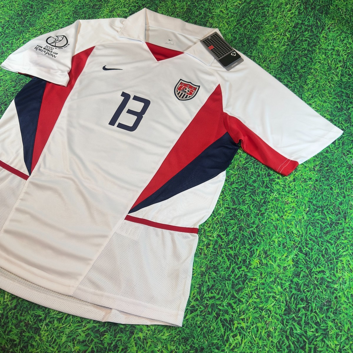 USMNT 2002 World Cup Home Jersey #13 Cobi Jones US Soccer Size